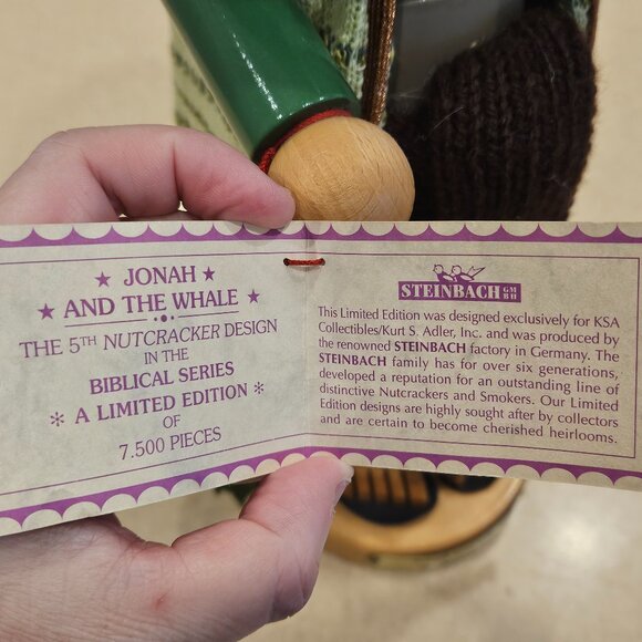 RARE LIMITED EDITION STEINBACH JONAH THE WHALE CHRISTMAS GERMAN WOOD NUTCRACKER - Picture 12 of 15